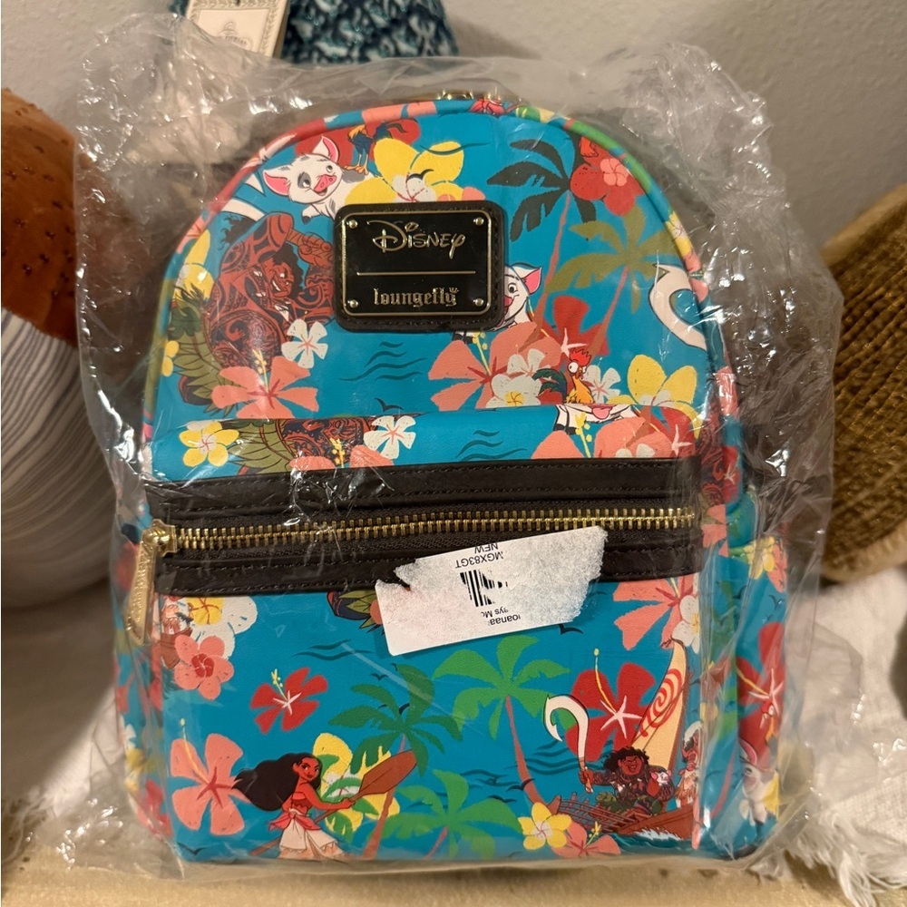 DISNEY Loungefly Moana Pua & Hei Hei AOP Character Mini‎ Backpack